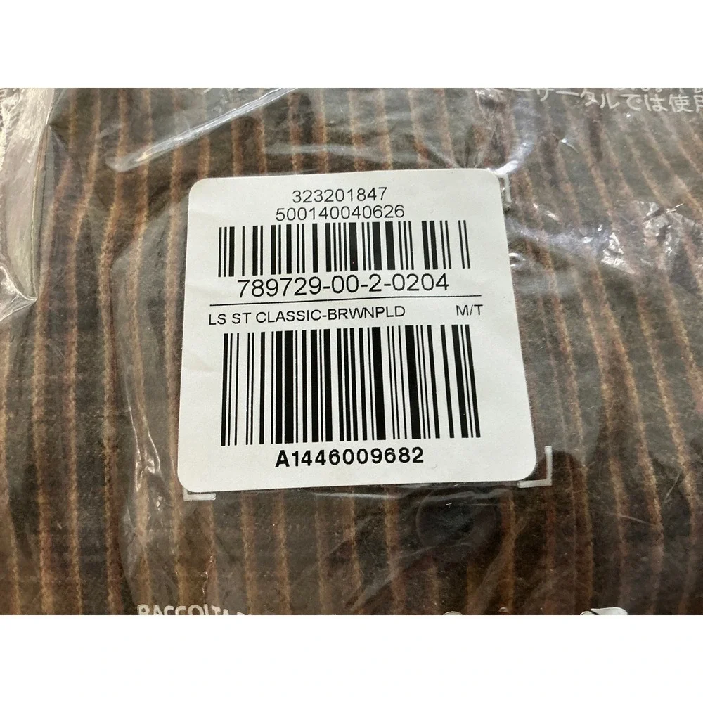 Banana Republic Flannel Shirt Brown Plaid Medium‎ Tall New With Tags
